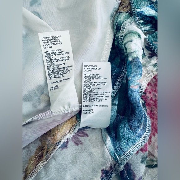 Zimmermann floral long sleeves dress with linen slip white multi color Au 0 US 4 - Picture 16 of 16